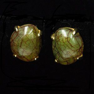 GREEN & BROWN STONE POST EARRINGS - JEGGDP1  NO LONGER AVAILABLE